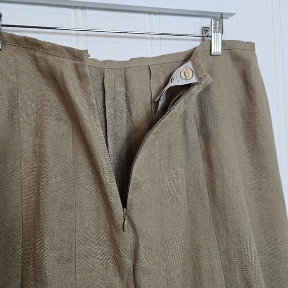 Talbots Linen Skirt Womens Size 14 Tan Full A-Lline - Picture 8 of 11